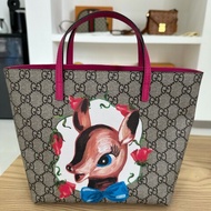 超級新✨Gucci 老花兒童托特包tote 小鹿印花手提包
