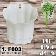 pot bunga dinding putih / pot dinding plastik / pot bunga unik