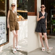 เซต 2 ชิ้น เสื้อกั๊ก+กางเกงขาสั้น VSHOP