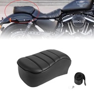 Motorcycle Black Leather Rear Passenger Seat Pillion Cushion For Harley Sportster Iron 883 XL883N 20