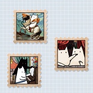 【MiKaLa】名畫喵郵票壓克力磁鐵 第二彈