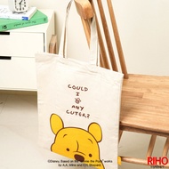 Korea Daiso Daiso Daiso Winnie the Pooh Canvas Bag Canvas Bag Bag Simple Side Backpack Shoulder Bag 
