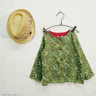 5B4-Japanese Full Version Small Floral Girls Long-Sleeved Cardigan/Jacket/Front Button Top (7121)