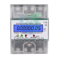 3 Phase 4 Wire Energy Meter 220/380V 5-80A Energy Consumption kWh Meter DIN Rail Installation Digita