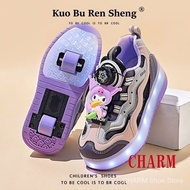 【Original Quality】Kuromi Girls 2024 Heelys  's Flashing Skating R Kuromi Girls 2024 Runaway Shoes Ch