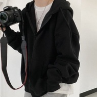 BEXLEY Plain Black Zipper Hoodie M-XXL Unisex (Men & Women)