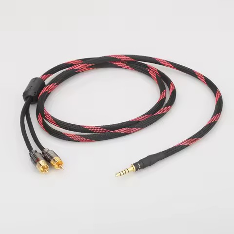 Hifi audio 4.4mm to 2 RCA Upgraded Cable hi-end 4.4 balance audio extension interconnect cable
