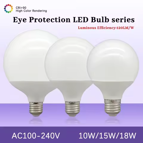 Super Bright LED Bulb E27 Energy Saving G80 G95 G120 Global 10W 15W 18W AC 220V 120V CRI90 Light Lam