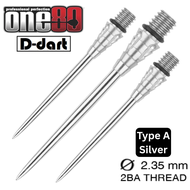 ONE80 CONVERSION POINT - NORMAL CONVERSION DART POINTS SILVER/BLACK (2BA)