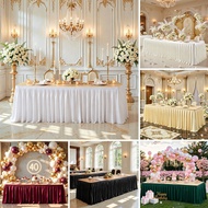 4/5/6/8/10/14ft Skirting Meja Guru Table Top Langsir Skirting Curtain Meja Mesyuarat Meja Kenduri Ca