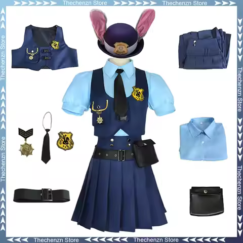 Fancy Dress Rabbit Judy Hopps Cosplay For Women Police Uniform Cartoon Zoo Costume Halloween Adult W