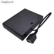 ViegoZoe 1Pcs USB Power Supply Battery Box With Cover And 6 X AA USB Battery Box For 9V LED Strip Li