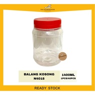 Balang Kosong / Balang Kuih Plastik Container / Balang Biskut / 红盖罐子/ NCI-4018 / 40PCS / HomeBaker