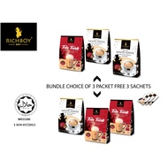 (N) [3 Packet Bundle] Richboy 3in1 White Coffee Mix With Richboy 3in1 Teh Tarik Free 3 Sachet Richbo