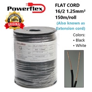 ORIGINAL POWERFLEX Flat Cord 16 SPT 1 1.25 mm 150m Power Flex  Extension Cord Wire Cable #16 150 m