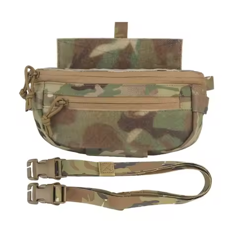 Tactical Plate Carrier Airsoft Hunting Vest Abdominal Drop Pouch Shoulder Bag Dual-Purpose for V5 JP