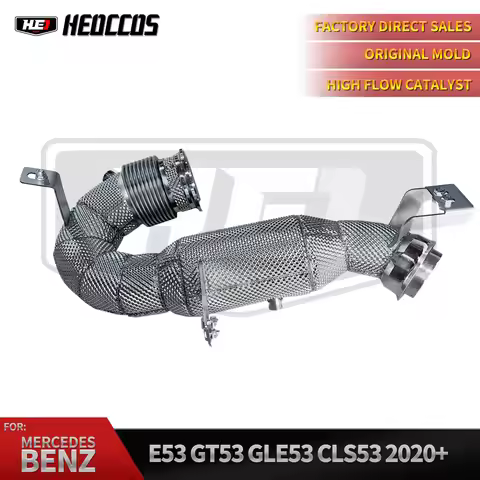 HEO performance SS304 Exhaust downpipe for Mercedes BENZ AMG M256 GT50 GT53 GLE53 GLS53 E53 2018+ Ra