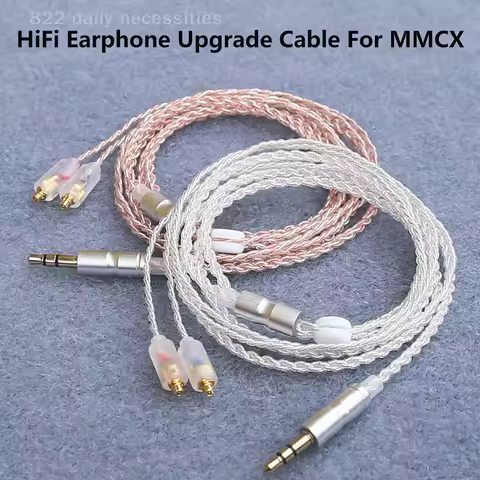 HiFi Silver Plated 3.5mm MMCX Earphone Upgrade Cable 1.2m Core for Sennheiser IE200/IE300/IE600/IE90