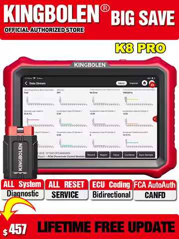 [Lifetime Free Update] KINGBOLEN K8 PRO ELITE Auto Diagnostic Tool Full System ECU Coding 40 Service