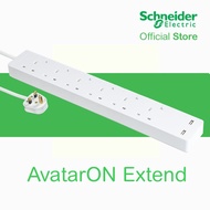 Schneider Electric- AvatarOn Trailing socket with individual switch & USB, 6 gang, 3Meters (extensio