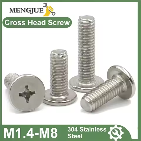 5-20pcs 304 Stainless Steel M1.4 M1.6 M2 M2.5 M3 M4 M5 M6 M8 CM Cross Phillips Ultra Thin Super Low 