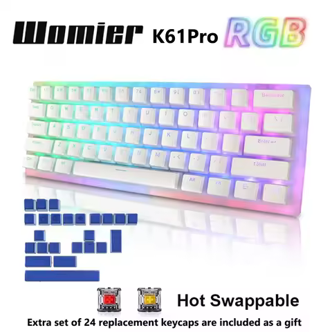 Womier K61PRO Gamer Mechanical Keyboard Hot Swappable Gaming Keyboard Tyce-c Wired RGB Backlit Gater