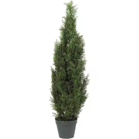 4FT Faux Cedar Tree, Outdoor Front Porch Décor, Faux Cedar Tree Pine Tree in Nursery Planter with UV