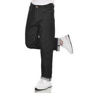 SELVEDGE ACCENT BLACK INDIGO BLUE INDIGO DENIM PANTS RAW DENIM MATERIAL CAN BE FADED