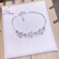 Silver winged bracelet with stones LT21