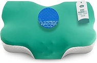 Uhly Cooling Gel Memory Foam Neck Pillow for Sleeping with Adjustable Height - Cervical Pillow for Neck and Shoulder Pain Relief - Ergonomic Pillow for Back, Stomach and Side Sleeper (Green)