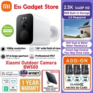 MYSET Xiaomi CCTV Outdoor Camera BW500 2.5K Ultra HD Wide View 136 8GB eMMC Memory IP67 Two-Way Voic