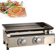 Gas BBQGriddle,Stainless Steel Burners LPG Steak Machine Non-Stick Steel Griddle Outdoor Grill Large Portable Table Teppanyaki Cooking Plate Commercial &amp; GardenUse