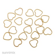 [SUNNIMIX] 20x Metal Heart Shape Ring Pendant Charms Hanging Decor for DIY Earrings Jewelry