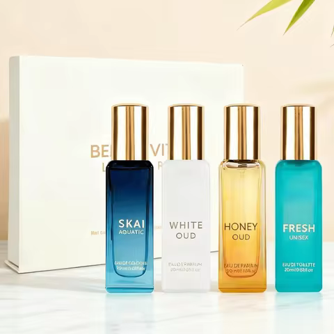 Bellavita Luxury Long-lasting Men's Fragrance Gift Set | 4 Bottles, 0.7 Oz Each | a Perfect Gift for