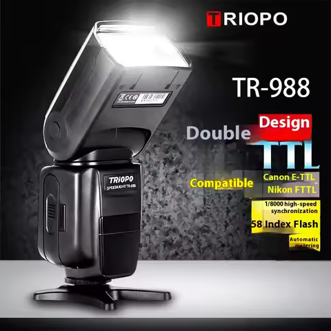 TRIOPO TR-988 TTL HSS High Speed Sync Camera Speedlite Flash for Canon and Nikon 6D 60D 550D 600D D7