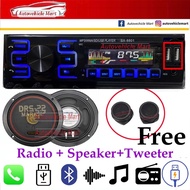 2 USB BLUETOOTH RADIO KERETA SET DGN SPEAKER MP3 STEREO CAR RADIO CAR PLAYER UNTUK  SAGA, ISWARA,WIR