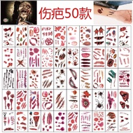 Halloween Simulation Horror Scar Tattoo Sticker Scar Tattoo Party Props Play Tattoo Sticker Scar Z0G