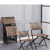Small Chair Leisure Plastic Woven w & Portable Chair Stool Balcony Outdoor Chair Backrest Indoor Rat