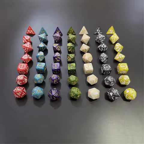 7pcs/set Of New Pattern DND Dice Set D4 D6 D8 D10 D12 D20 Multi-sided Dice For TRPG Dungeons & Drago