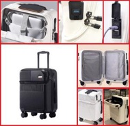 東京仁 - (黑色 26寸) 新款前置開口 行李喼/箱 外置可充電USB接口 / 4輪 / 拉鏈 / 防刮 / 耐用