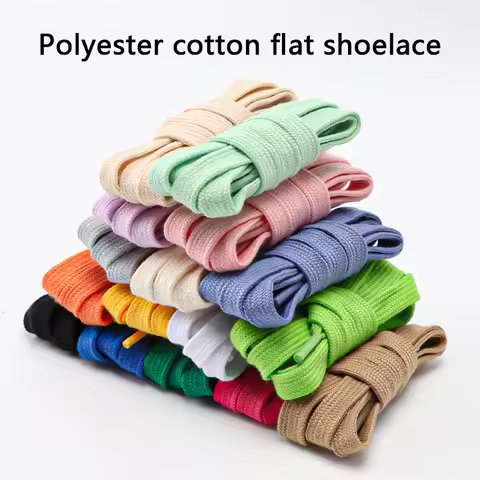 Flat Shoelaces for Sneakers Classic Canvas Sports Shoe Laces Casual Unisex Shoelace Solid Double Cot