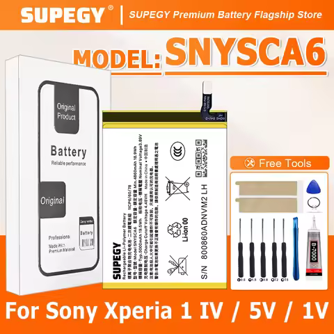 100% New Battery SNYSCA6 For Sony Xperia 1Ⅳ 5V 1V Xperia1Ⅳ Xperia5V Xperia1V Battery + Free Tools
