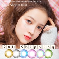 【ready stock & give gifts】2pcs Colorful  Contact lens Yearly use    degrees0.00-8.00  14.2mm  Eye ma