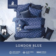 ชุดผ้าปู (ไม่รวมผ้านวม) Dunlopillo รุ่น London Blue เทคโนโลยีผ้าถนอมผิว ทอ 990 เส้นด้าย