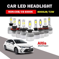 【2PCS】 High quality LED Car Headlight Low Beam Bulbs For 2013-2023 Toyota Corolla Altis 8000LM 72W COB 6000K Auto LED Headlight