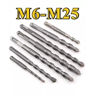 SDS-Plus-1 Shark Concrete Drill Bit Size:M6-M25 Dual Tungsten Carbine Tip [NBL]
