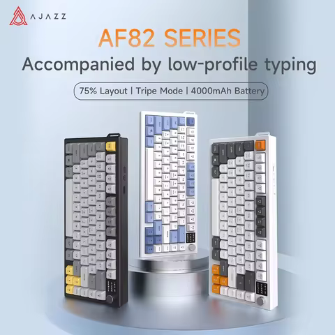AJAZZ AF82 Office Low Profile Keyboard RGB Wired/Wireless Gaming Keyboard 75% Layout 82 keys 4000mAh