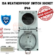 13A WEATHERPROOF SWITCH SOCKET OUTLET OUTDOOR USE (IP66)