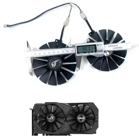 95MM 4PIN Cooling Fan T129215SM 0.25A RX580 GPU Fans For ASUS AREZ Radeon RX 580 STRIX RX 470 570 GT