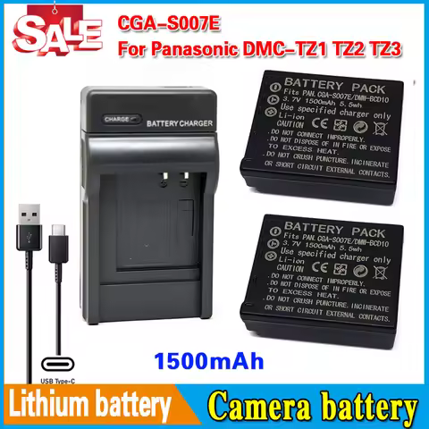 Panasonic Camera Battery CGA-S007E BCD10 Compatible for Panasonic DMC-TZ1 TZ2 TZ3 TZ4 TZ5 TZ11 TZ15